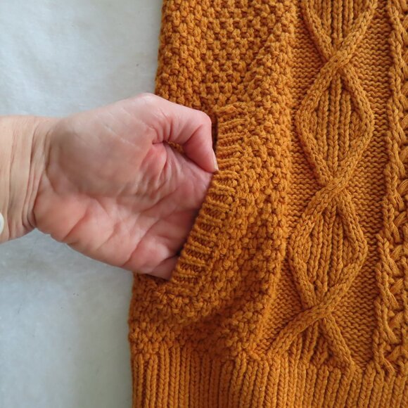 LL Bean Signature Cotton Funnelneck Sweater Saddle Drawstring Small Fishermans - Picture 6 of 12